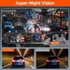 3.16" Triple Lens Dash Cam for Taxi & Commercial Vehicles - 3-Way Front/Interior/Rear Loop Recording