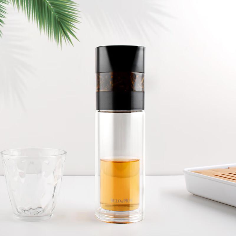BELOPRAC Tea Master Double-Layer Glass Cup with Infuser