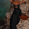European and American Summer Beach Style Strapless Hollow Dress for Women's Wear