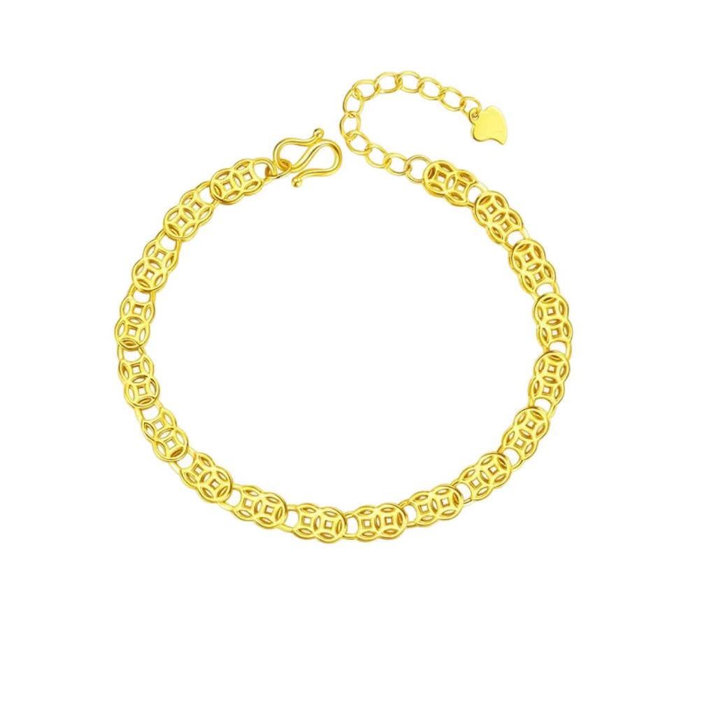 Women's Light Luxury S925 Sterling Silver & Copper Coin Bracelet - Elegant Gift for Her