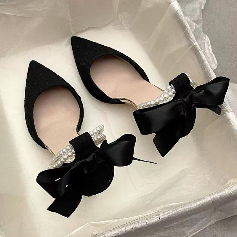 

Черные лаковые туфли-сандалии на высоком каблуке специальной формы с острым носком, весенняя новинка, обувь супермодели 40 чёрный