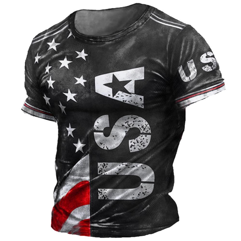 Streetwear tričko Pánské léto Ležérní móda Volný Sportovní styl Tričko s 3D potiskem s krátkým rukávem