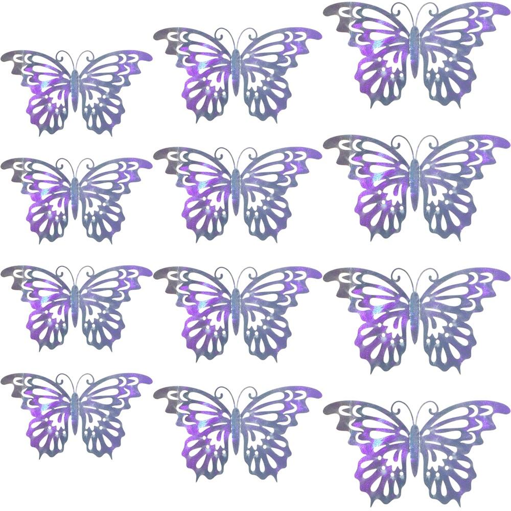 Decor Metal Texture Wall Art Mirage Color Hollow Butterflies Decals 3D Fantacy Butterfly Stickers