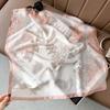 Silk scarf 71 * 71 imitation silk square scarf Korean atmosphere neck silk scarf flower pattern flower polka dot scarf