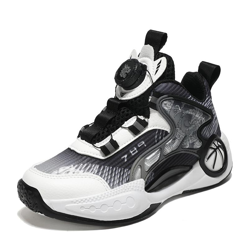 Hot Selling Children's Basketball Shoes High Top Comfortable Sneakers Breathable Rotating Buckle Warm Kids Outdoor Casual Shoes