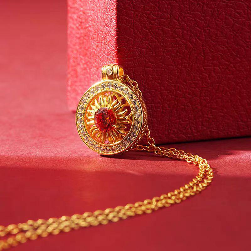 Sunflower Jewelry Set: Stud Earrings, Bracelet, Necklace - Elegant Accessories for Qixi & Valentine's Day