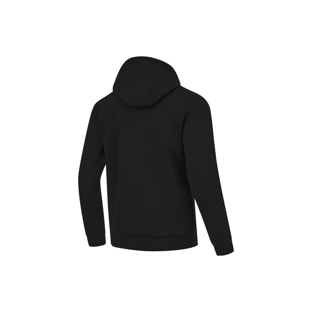 Li Ning Solid Color Hooded Knitted Cardigan Sweatshirt Men Sweatshirts Black AWDU127-1