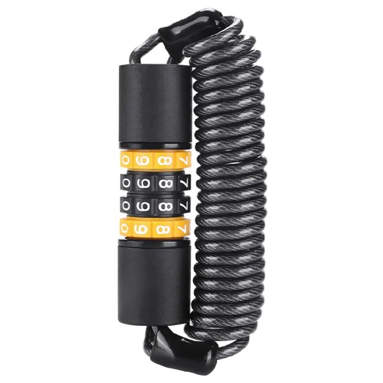 4-Digit Combination Helmets Lock High Security Cable Lock Portable Bike Lock 1 чёрный/оранжевый