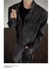 American Retro PU Leather Stand Collar Motorcycle Jacket for Men - Clean Fit, Casual, Versatile.