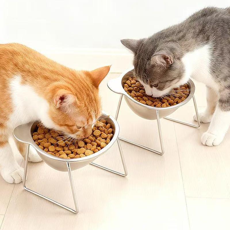 Kæledyrsskåle i rustfrit stål til katte og hunde Kattevandsskåle Drikkeskåle og Nakkestøtter