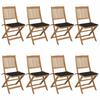 VidaXL Set of 8 Folding Garden Chairs with Cushions, Patio Seats, Dining Chairs, Patio Furniture 3075028