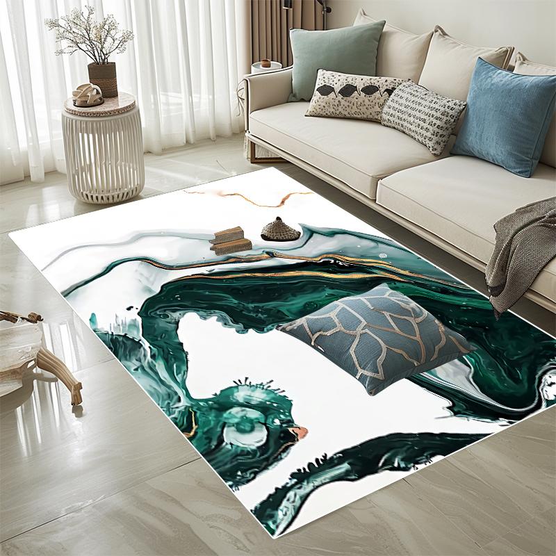

Black Abstract Marble Area Rug Modern Non Slip Washable Carpet for Living Room Bedroom Sofa Decor 60*90cm-A1651