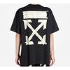 Off-White T-shirt Over Manches Courtes Flèches Ruban Noir Unisexe Hauts Noir Beige OMAA038R201850021048