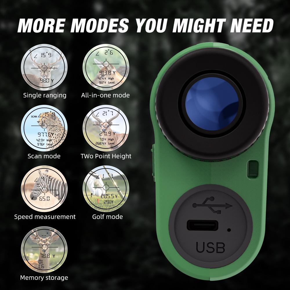 REVASRI 600/1000m Multi-function Laser Rangefinder for Golfing and Hunting with Range and Speed Mode Hunting Durable Lightweight
