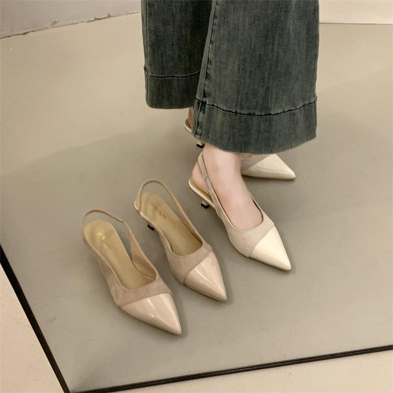 Versatile Bag Head Sandals Women's Spring and Summer New Temperament Pointed Sandals Commuting Gentle Wind Flat Shoes