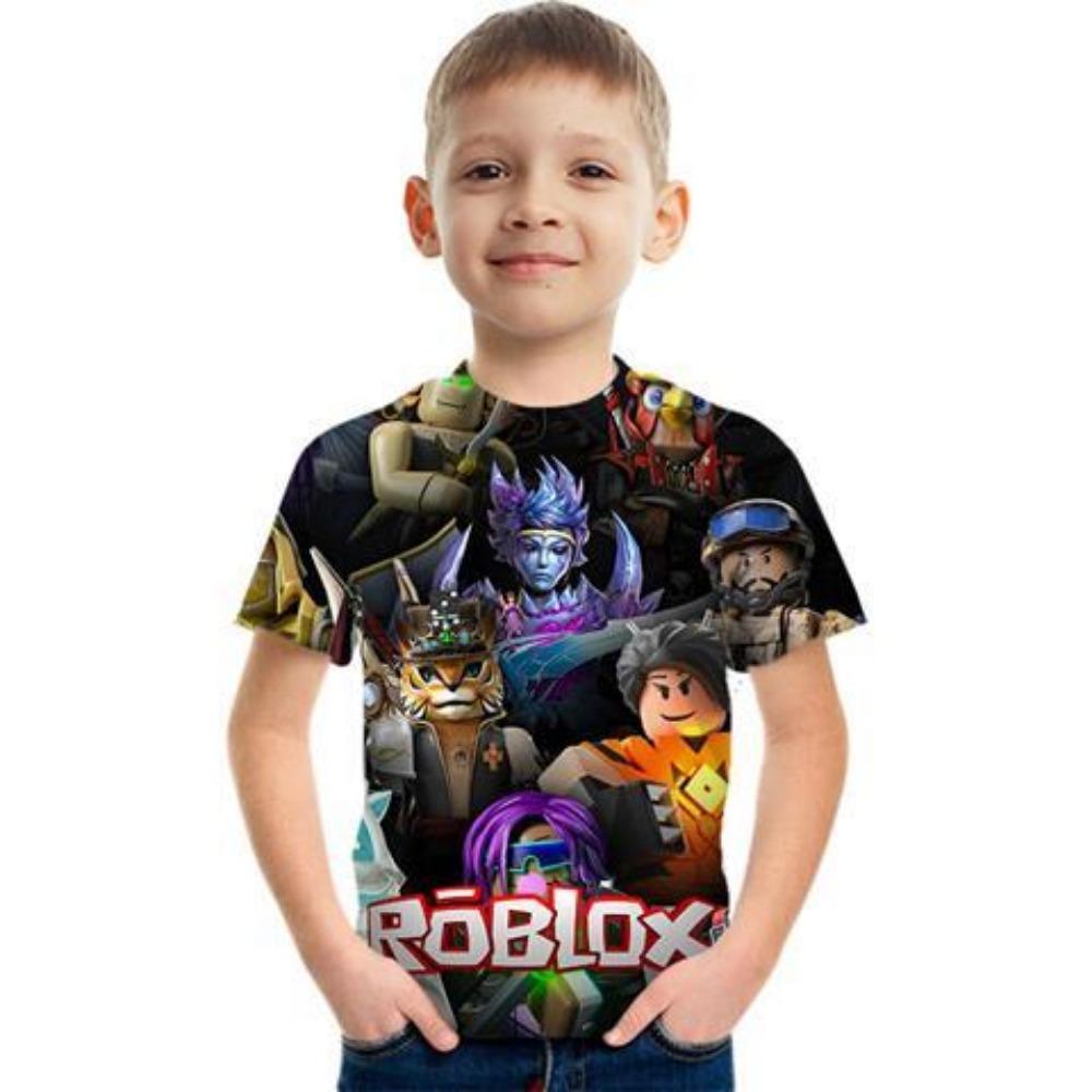 Roblox kid T shirt Boys Game Sports T-shirt Child Cartoon Short sleeve top 3D Print Casual Street Harajuku Clothes Children's clothing