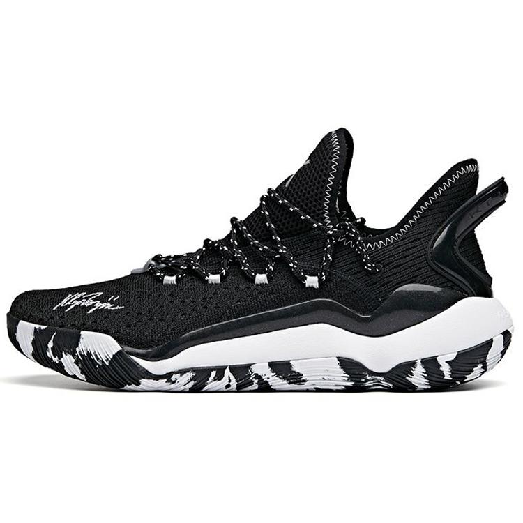 New Anta Light Cavalry 5 Cushioning Anti Slip And Wear Resistant Low Top Basketball Shoes Men's Black White 112021608-5