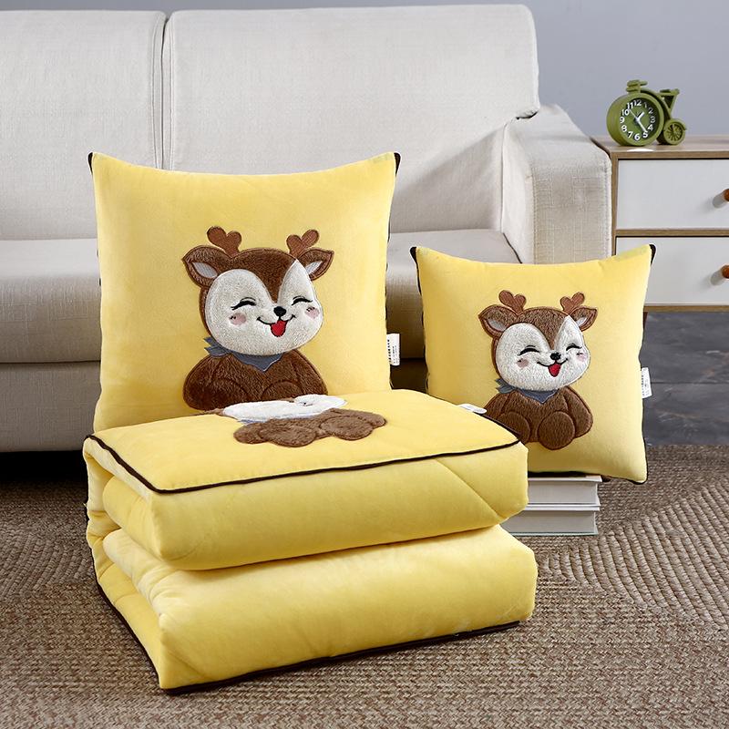 

Утолщенная подушка с флисовой подкладкой, одеяло и подушка, одеяло «два в одном» с изображением автомобиля и мультфильма «Офисный сон» 40x40cm