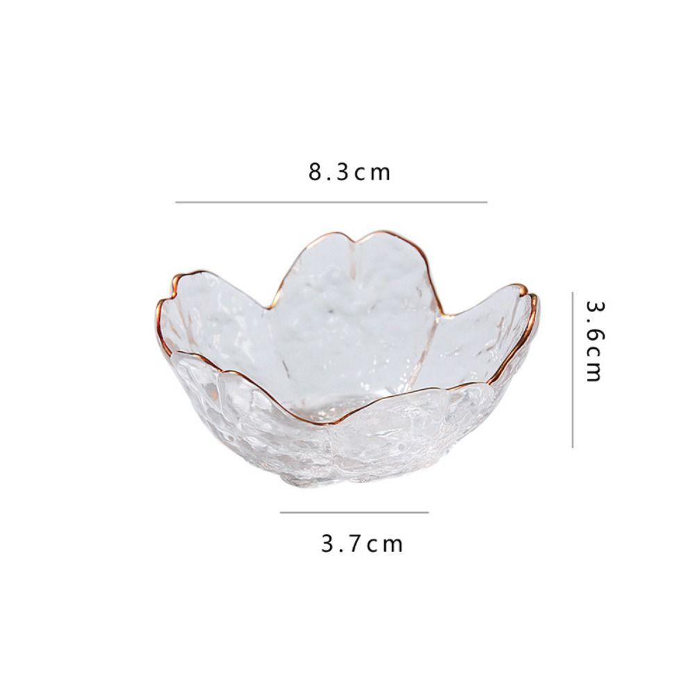 Exquisite Gold Inlay Glass Sakura Disc Nordic Style Japanese Sauce Bowl Small Flower Candle Holder Wedding Table
