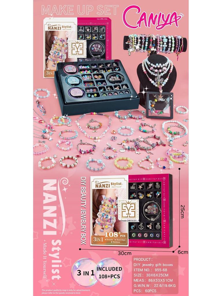 DIY Girls' Beaded Jewelry Gift Set: Handmade Bracelets & Necklaces