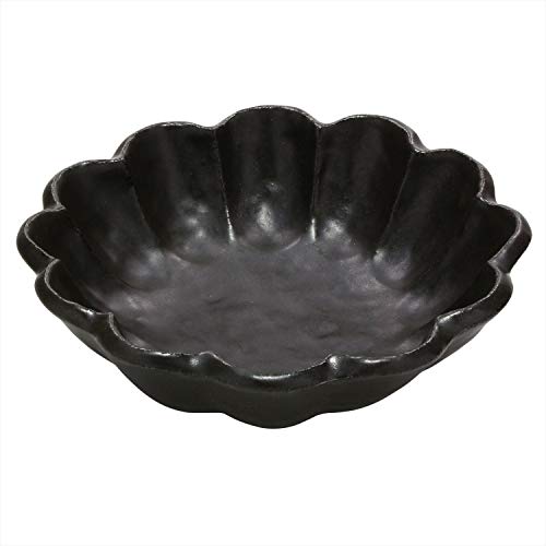 

Mino Ware 555-0043 Kaneko Komohei Linka Bowl, Plate, Medium Bowl, Black, Kneeling Flower, Diameter Approx. 6.3 inches (16 cm), Microwave and Dishwashe