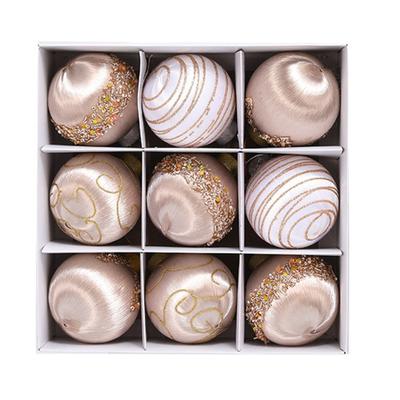 9pcs 8cm Christmas Ball Set Big Painted Christmas Tree Decoration Pendant Creative Shatterproof Hanging Ornament New Year