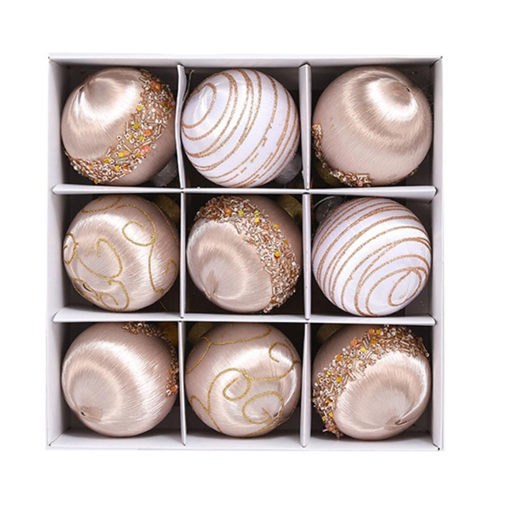 

9pcs Big Christmas Ball Set 8cm Hanging Ornament Christmas Tree Decoration Pendant Window шампанского