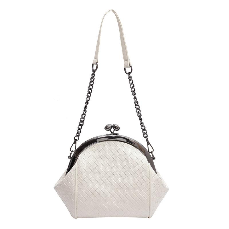 PU Leder Mode Clip Tasche für Frauen Neue Gewebte Kette Tasche Retro Textur Schulter Umhängetasche frauen Tasche Pendeln handtasche