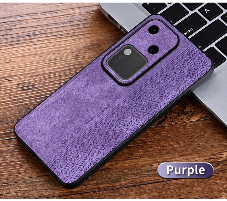 For Vivo V30 5G Back Cover Skin Feel Shockproof Leather Phone Case For Vivo V30 Coque Capa Bumper