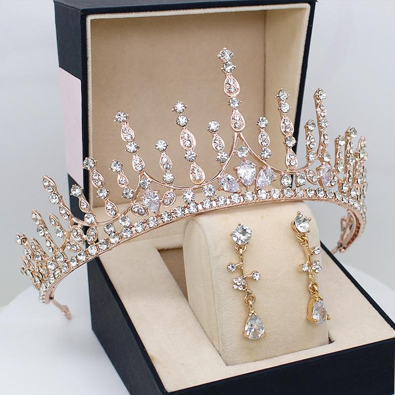Children's Crown Tiara Girls New Crown Crystal Hair Hoop Model Catwalk Hair Accessories Princess Hairpin