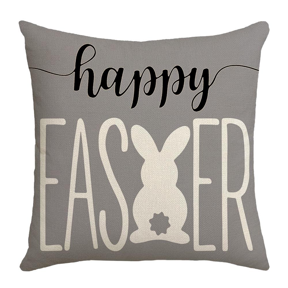 Easter Festive Atmosphere Bunny Letter Print Pillow Case Home Decoration Sofa Cushion Cushion