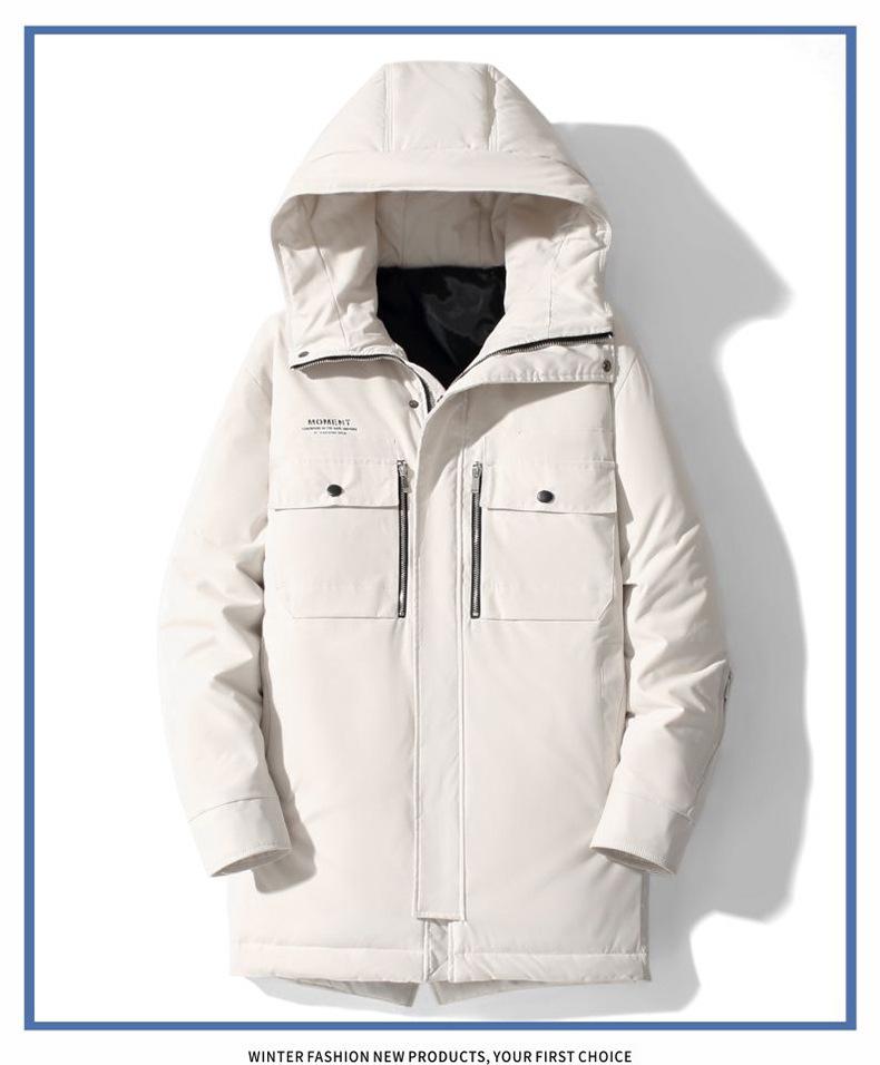 2025 Herren Mittellange Verdickte Warme Daunenjacke für Schüler und Oberstufenschüler