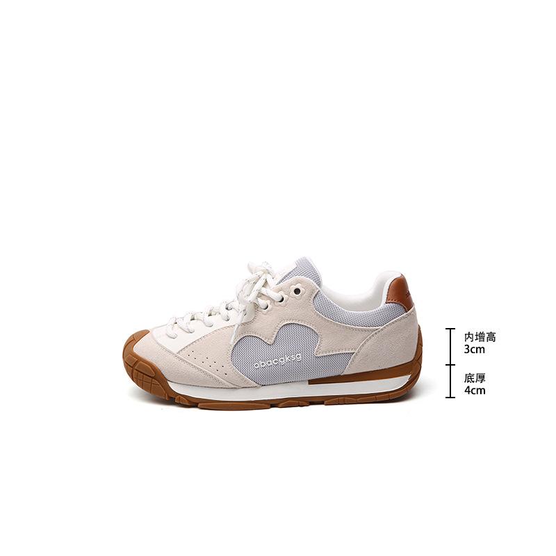 Retro Forrest Gump Training Shoes Women's Platform Flower Stray Shoes 2025 New Breathable Versatile Casual Sports Jogging Shoes