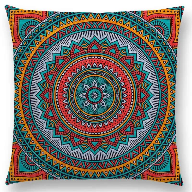 Hippie Mandala Boho Rainbow Floral Pattern Decor Throw Pillow Case Sun Moon Flowers Dream Fantasy Gorgeous Cushion Cover Sofa