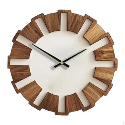 Runde Holzuhr Geräuschlose Wanduhr für Küche Schlafzimmer