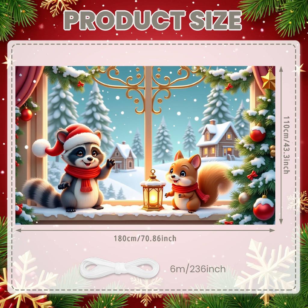 Weihnachtsdekoration Banner Weihnachtsthema Schneelandschaft Banner Winter Banner Weihnachtsmütze Für Festival-Arrangement Innen