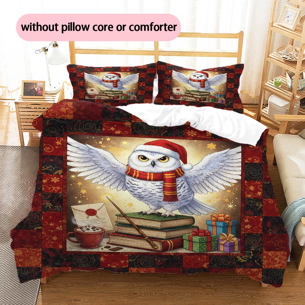 Cartoon-Muster Bettwäsche Steppbett-Set Bettbezug Kissenbezug Heimdekoration Geburtstagsgeschenk (1 Bettbezug + 2 Kissenbezüge, ohne Füllung)