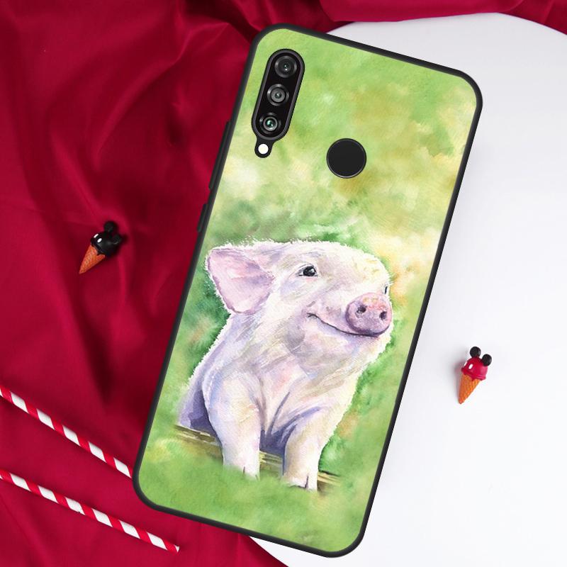 Cartoon Pig For Huawei Nova Y61 Y91 Y90 Y70 Y60 Y72 12s 12i 11i 7i 8i 9 10 SE P60 Pro P30 P40 Lite Case
