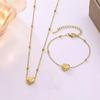 18K Gold Titanium Steel Necklace and Bracelet Set for Women - Niche Design Clavicle Chain Accessories