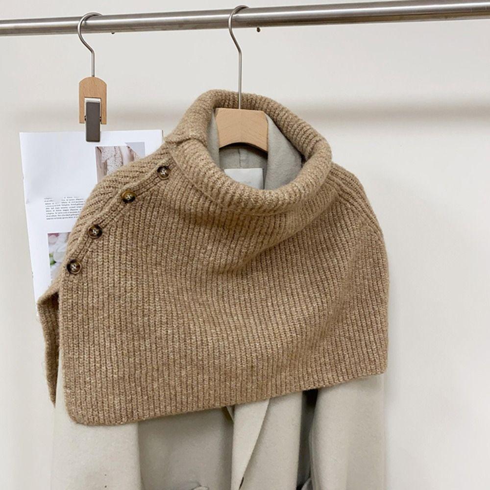 Thicken High Neck Scarf Warm Scarves Knitwear Classic Women Winter Shawl  Women