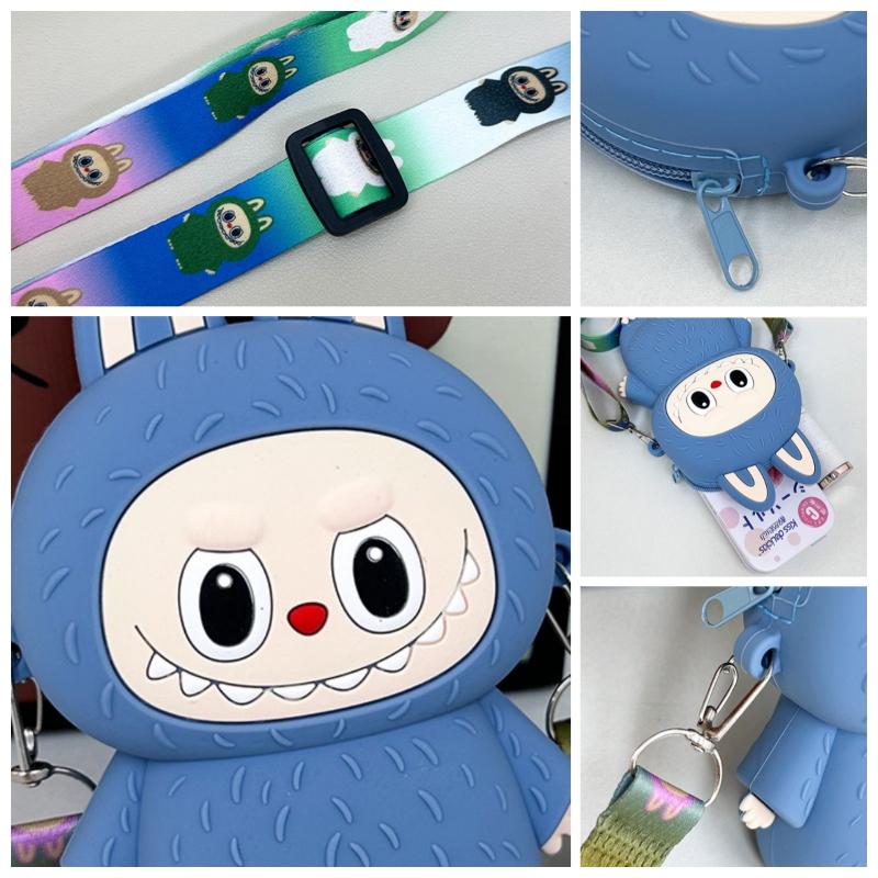 Letní Nové Super Populární Dětské Přebalovací Tašky Roztomilá Kreslená Měkká Silikonová Peněženka na Mince pro Dívku a Chlapce Trendy Makaronková Mini Messenger Taška Dětský Prázdninový Dárek