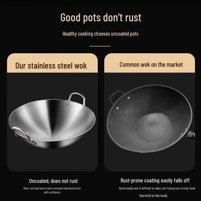 Yipan Doppelgriff Wok aus Edelstahl