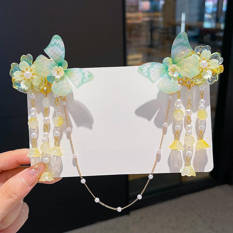 Children's Hanfu Headdress: Chinese Fairy Hair Clip & Tassel Princess Chain