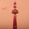 "Sandalwood Double Lotus Rearview Mirror Pendant - High-End Car Interior Accessory"