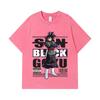 275 GSM Washed T-shirts 100% Cotton Dragon Ball V16 Black Goku Print Unisex Heavy Cotton T Shirt