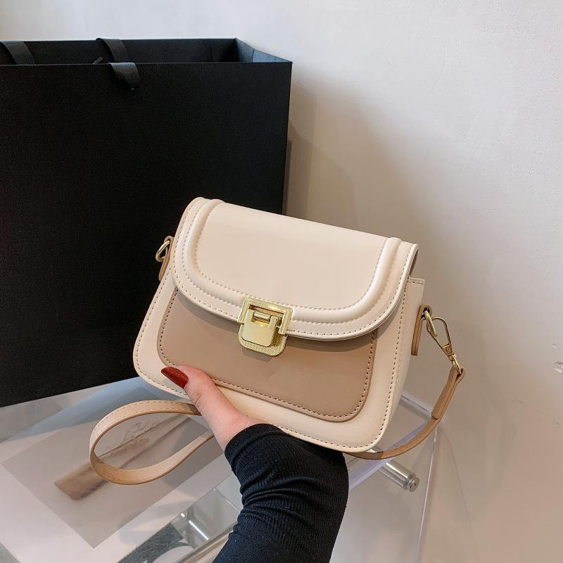 Contrasting color bag women's popular new trendy fashion shoulder bag versatile messenger small square bag