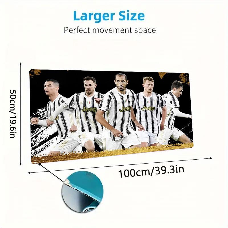 Juventus Mouse Pad, Large Gaming Desk Mat, Non-slip XXL Mousepad for Laptop & Tablet, Mini PC Playmat with Stitched Edges