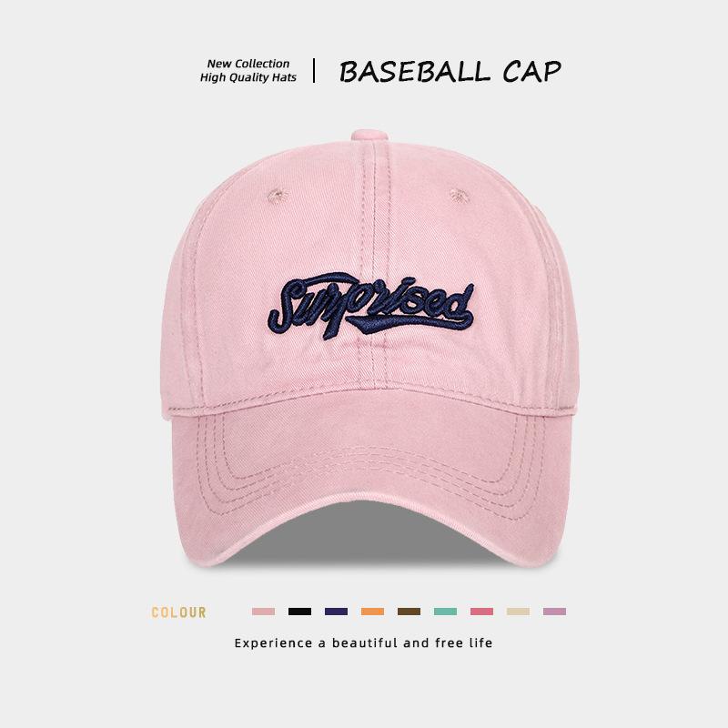 

New letter cap women s four-season sunshade sunscreen baseball cap outdoor running cycling soft top hat men Adjustable розовый