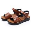 Clearance Leather Middle-aged and Elderly Mother Sandals Soft Sole Non-slip and Wear-resistant, Light and Comfortable Flat Heel Women's Cool Slippers