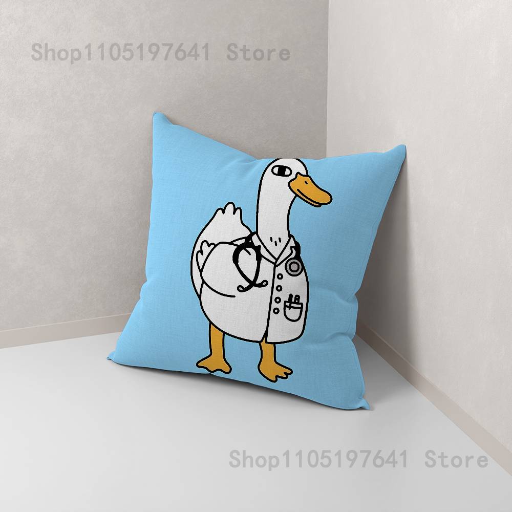 Funny D-DucK Goose meme Anime Celebrity Merchandise All-Match Printed Pillow Case Sofa Car Office Room Decoration Protector